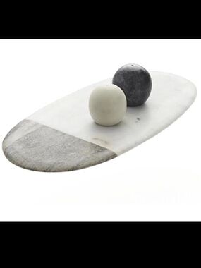 Crate and Barrel Marble Cheese Board gray white